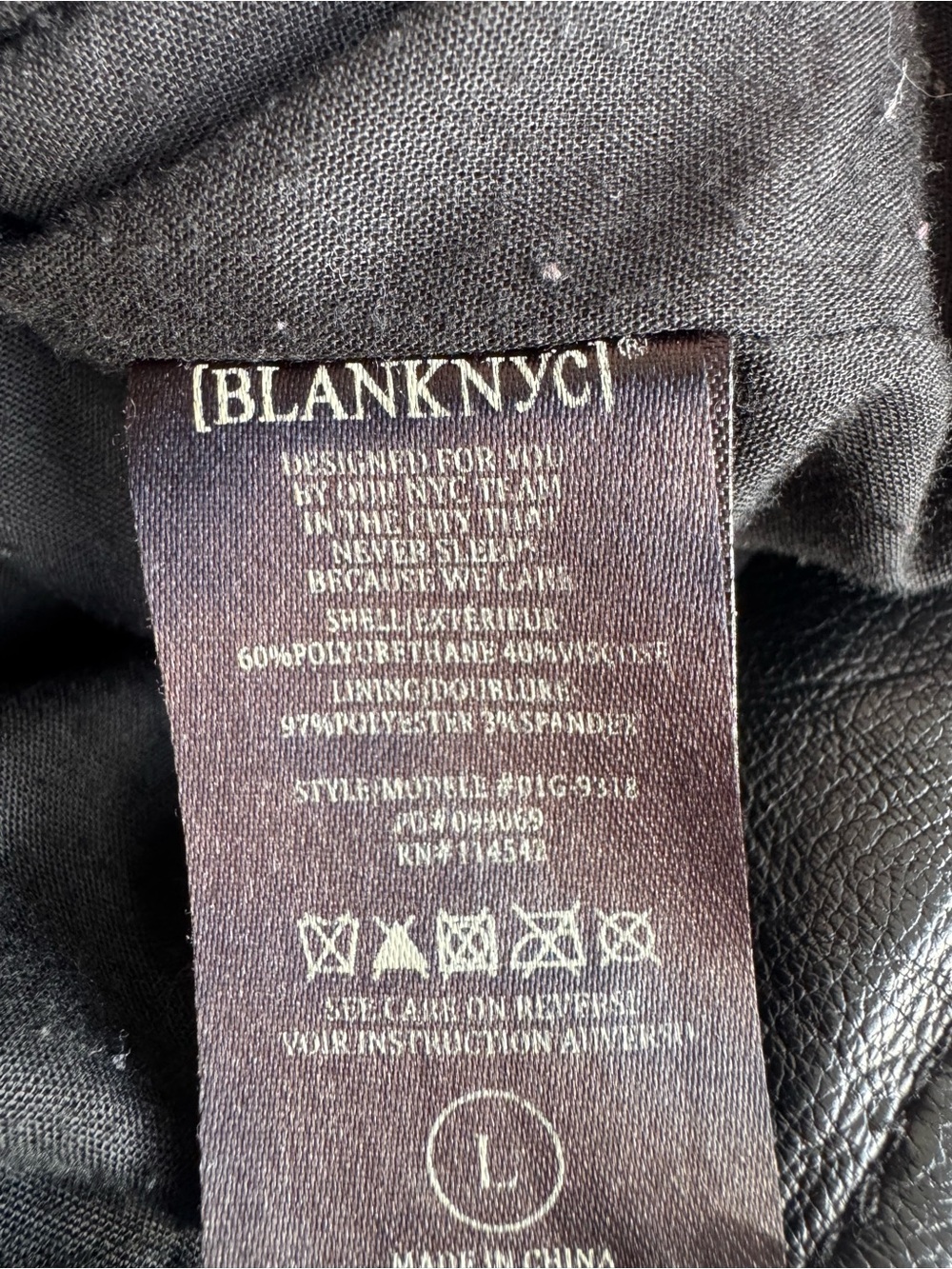 BLANKNYC Black Faux Leather Moto Jacket | Silver Hardware | Size Large - Picture 4 of 5